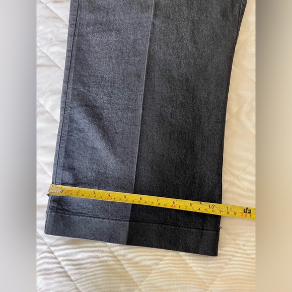 Dark gray cropped capri jeans stone washed look comfy loose straight leg US 16 - Picture 15 of 15